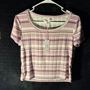 Striped Pink and White Women's Top